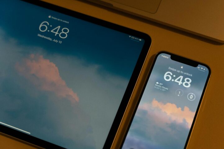 two mobile devices