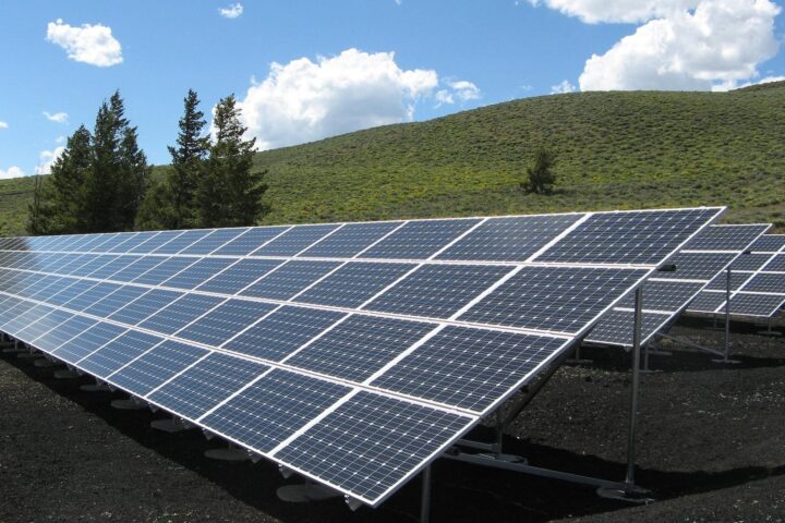 black and silver solar panels