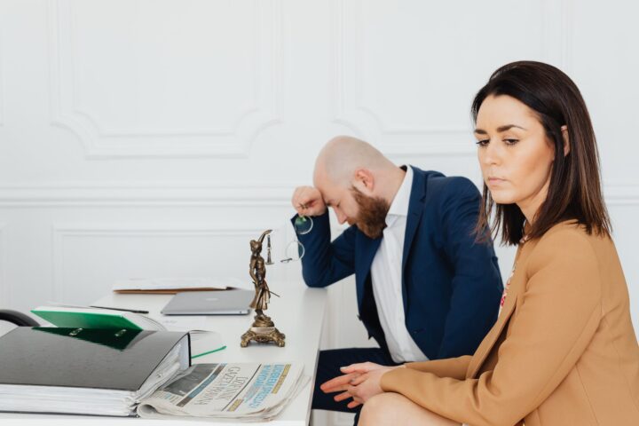 couple in lawyer office